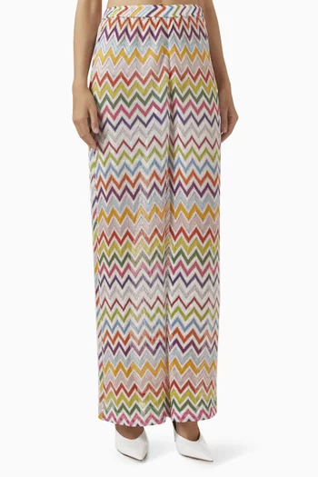 Zigzag Wide-leg Pants in Knit