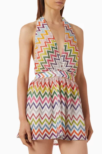 رومبر بنقشة خطوط متعرجة نسيج رايون