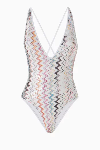 Zig Zag-print One-piece Swimsuit