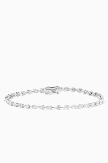 Pear Diamond Tennis Bracelet in 18kt White Gold