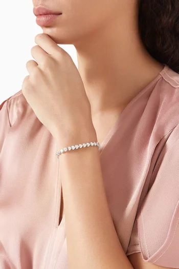 Heart Diamond Tennis Bracelet in 18kt White Gold