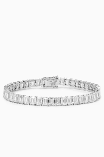 Emerald-cut Diamond Tennis Bracelet in 18kt White Gold
