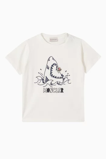Printed Shark T-shirt in Cotton