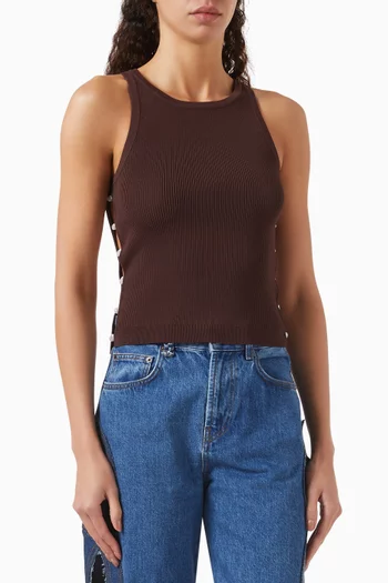 Moja Pearl Tank Top in Ribbed-knit