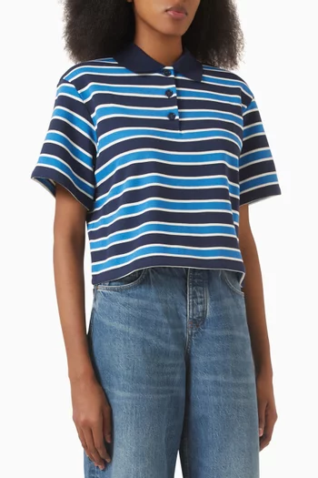 Stripe Polo Shirt in Terry-cotton