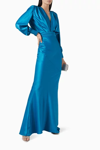 Betsy Maxi Dress in Stretch Satin