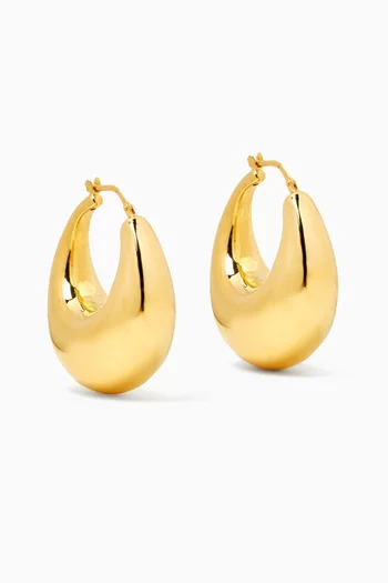 La Lune Hoop Earrings in 14kt Gold-plated Vermeil