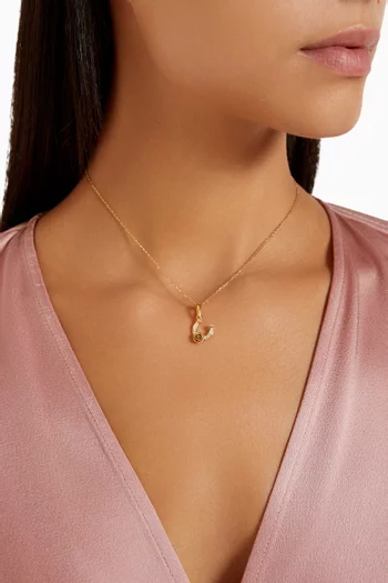 Horse Shoe Diamond Charm in 18kt Yellow Gold