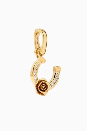 Horse Shoe Diamond Charm in 18kt Yellow Gold