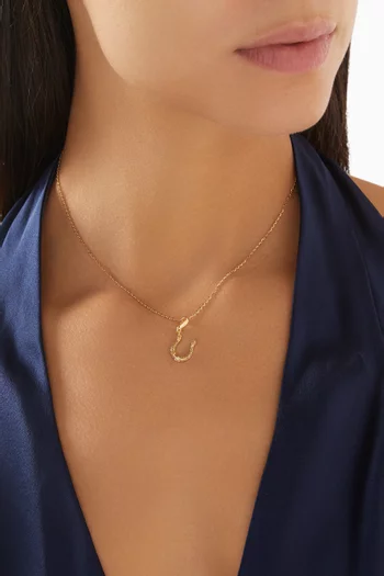 Mystic Horse Shoe Diamond Charm in 18kt Yellow