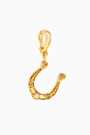 Mystic Horse Shoe Diamond Charm in 18kt Yellow