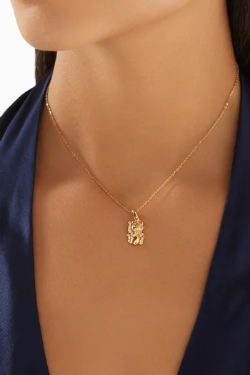 Lucky Cat Diamond Charm in 18kt Yellow Gold