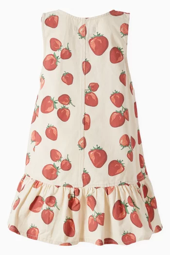 Strawberry-print Dress in Organic Cotton