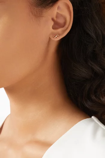 Infinity Diamond Stud Earrings in 18kt Gold