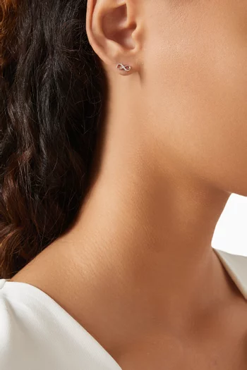Infinity Diamond Stud Earrings in 18kt White Gold