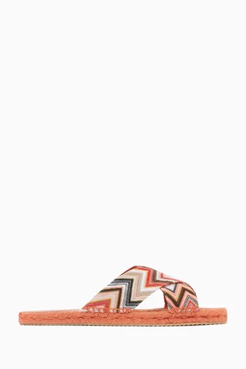 Harlow Raschel Wave Slides in Jute