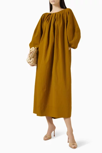 Oversized Pleated Cocoon Dress