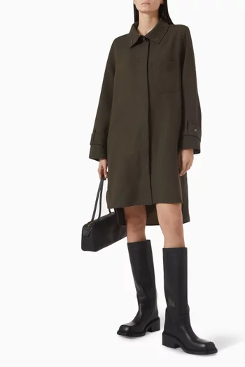 Oversized Wool-Blend Shirt Dress