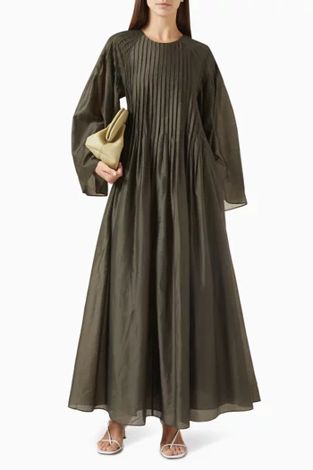 Fluid Pintucked Maxi Dress