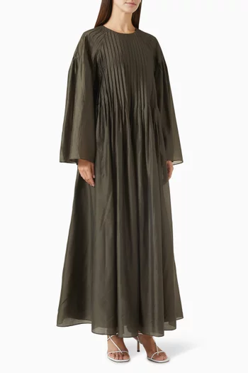 Fluid Pintucked Maxi Dress