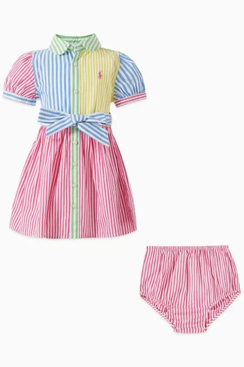 Striped Shirt Dress in Cotton