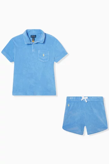 Terry Polo Shirt & Shorts Set