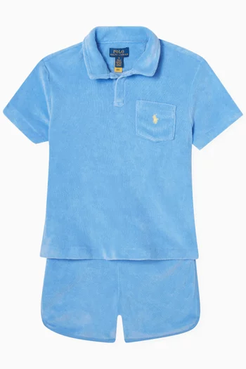 Terry Polo Shirt & Shorts Set