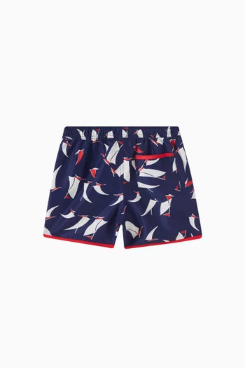 Printed Swim Shorts in Nylon