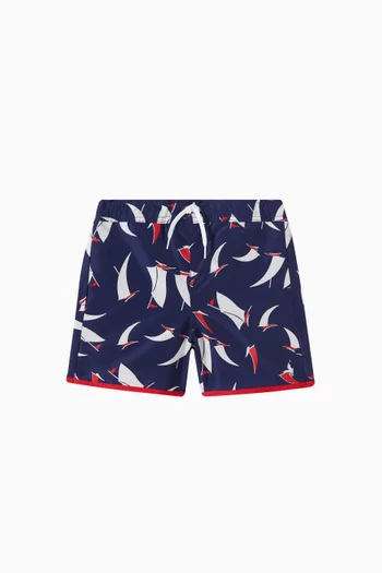 Printed Swim Shorts in Nylon