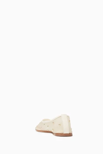 Balla Embellished Ballet Flats in Mesh
