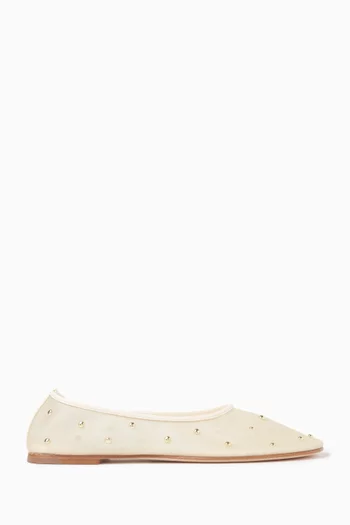 Balla Embellished Ballet Flats in Mesh