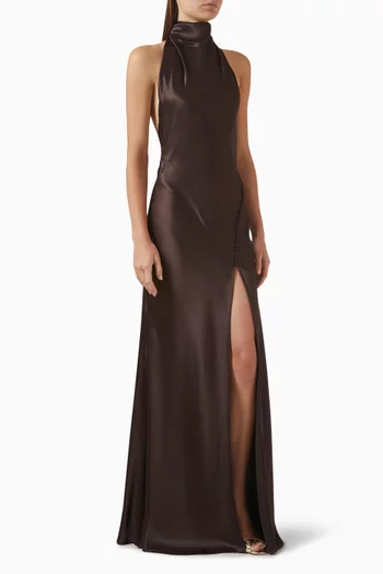 Penelope Open-back Gown in Satin