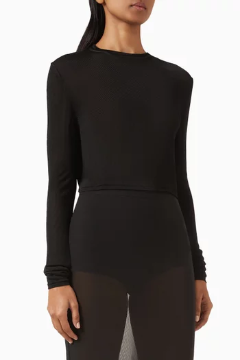 Kazel Crop Thin Knit Top