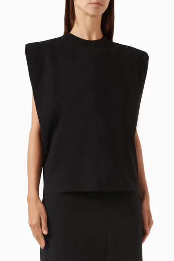 Eva Padded-shoulder Muscle T-shirt in Cotton
