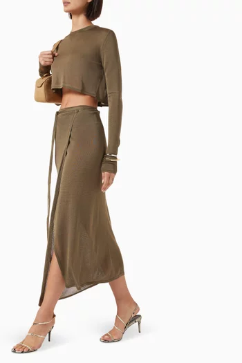 Alsen Thin Knit Wrap Skirt