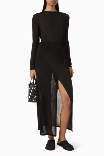 Alsen Thin Knit Maxi Wrap Skirt