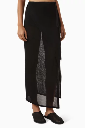 Alsen Thin Knit Maxi Wrap Skirt