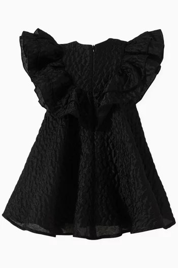 Ruffle Bib Crushed Dress