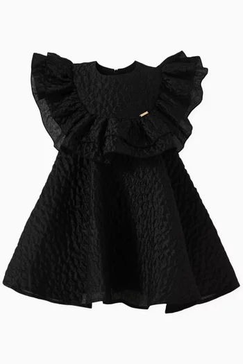 Ruffle Bib Crushed Dress