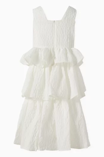 Ruffle Dress in Jacquard Fabric