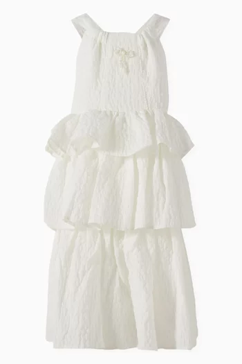 Ruffle Dress in Jacquard Fabric