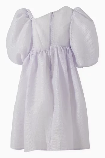Embellished Puff-sleeve Asymmetrical Dress