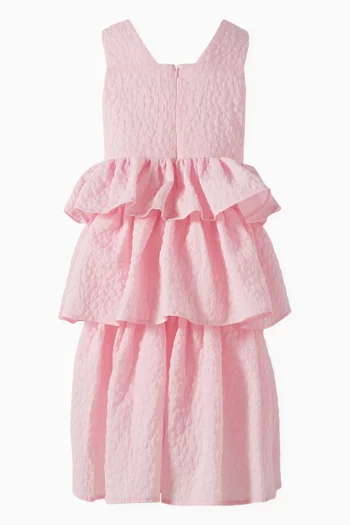 Ruffle Dress in Jacquard Fabric