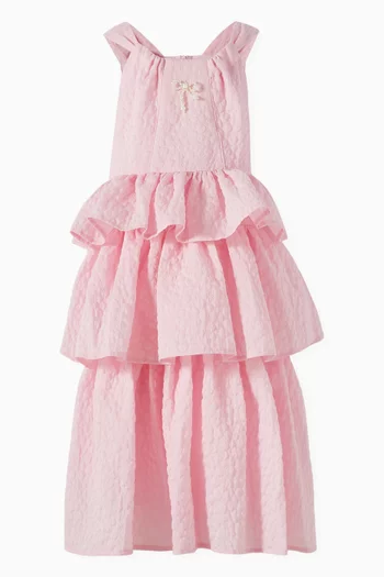 Ruffle Dress in Jacquard Fabric