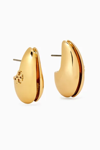 Small Wave Earrings in Gold-plated Brass