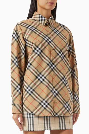 Check-print Shirt in Cotton