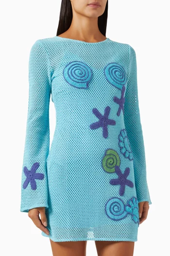 Enza Mini Dress in Crochet-knit