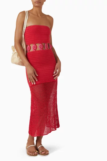 Bellezza Midi Dress in Crochet-knit