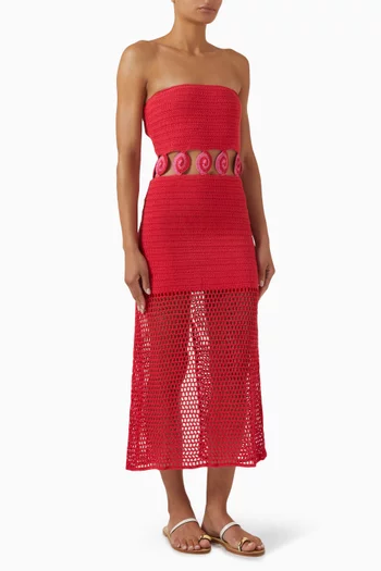 Bellezza Midi Dress in Crochet-knit
