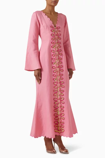 Zabelle Maxi Dress in Linen-blend